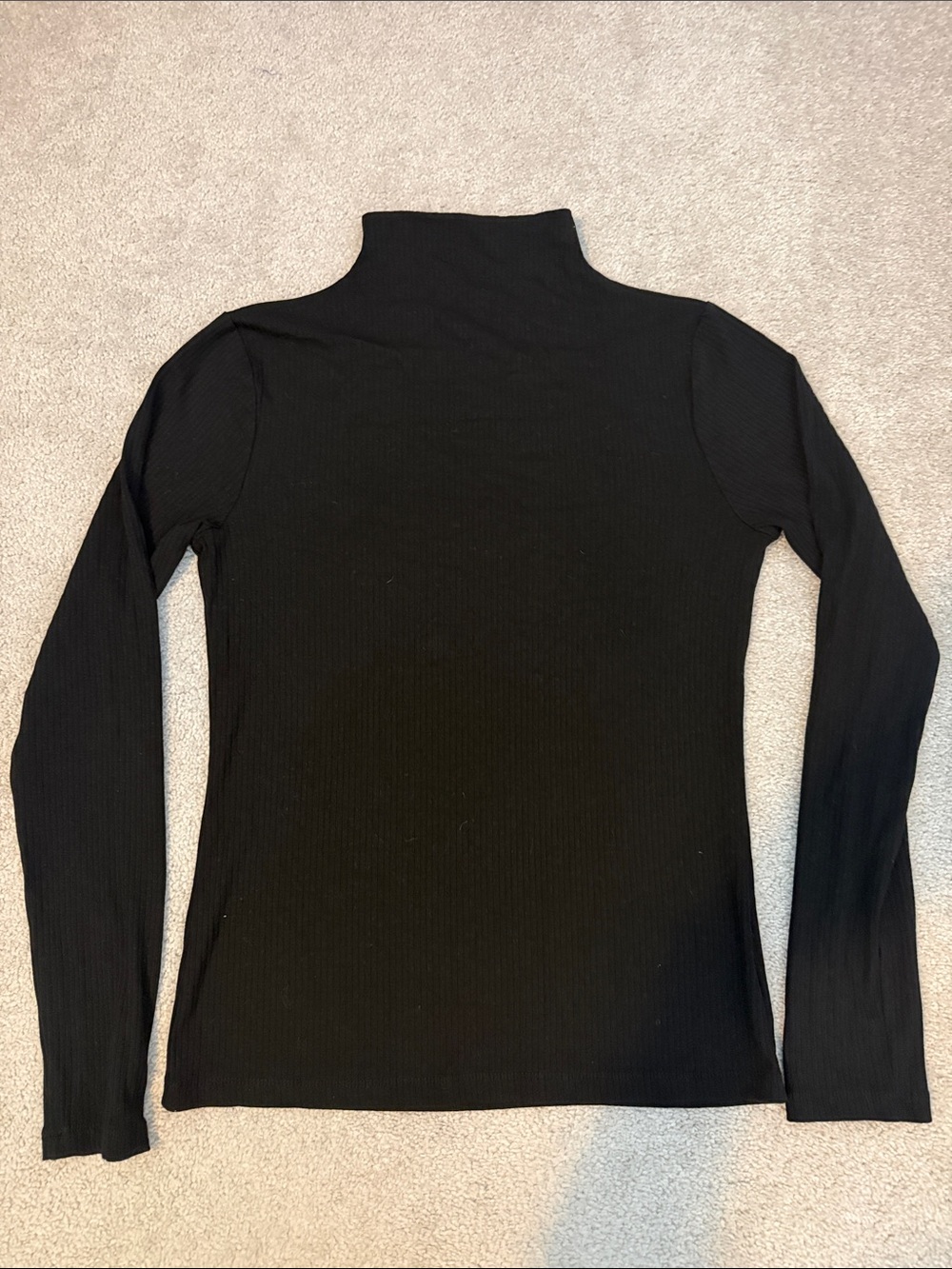 Mystree L black ribbed mock turtleneck